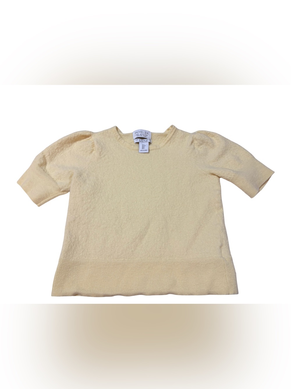 Rachel Zoe Girls 100% Merino Wool Sweater Butter Yellow Short Sleeve Size S
